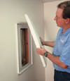 Newark installation of wall anchor plate covers for a finished basement