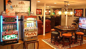 bar in a Wilmington finished basement