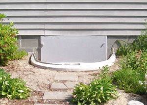 plastic crawl space access well installed in a Ellicott City crawl space
