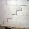 A diagonal stair step crack along the foundation wall
