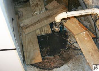 An ugly, clogged sump pump system in Lancaster, Pennsylvania, Delaware, and Maryland