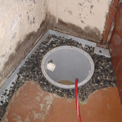 Installing a sump in a sump pump liner in a Ellicott City home