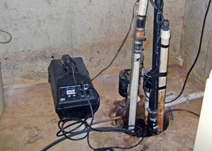 Pedestal sump pump system installed in a home in Elkton