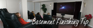 a waterproofed basement that has been finished into a family room in Parkville