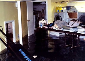 A laundry room flood in Towson, with several feet of water flooded in.