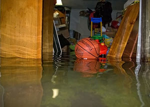 A flooded basement bedroom in Landenberg