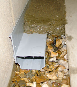 A basement drain system installed in a Lancaster home