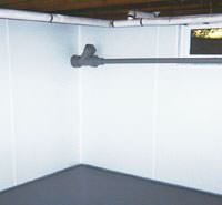 basement vapor barriers on the walls in a formerly leaky basement in Philadelphia, PA, DE, and MD